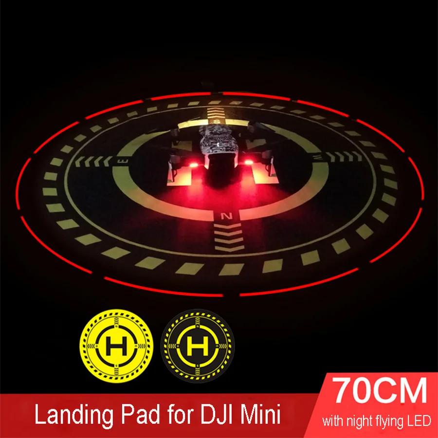 Drone Landing Pad Dobrável Helipad Landing Field com Led Voador Dji Mavic Mini Pro Air Spark Phantom 70cm - Image 5