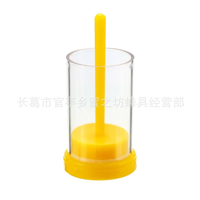 Queen Méh Marker Palack Sárga Átlátszó Műanyag Jelölő Védelem A Biztonsági Fogó Méhész Eszközök Csepphajója - Image 5