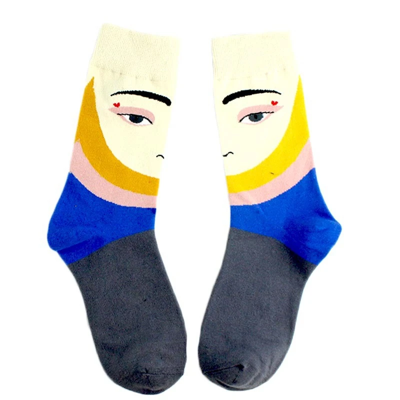 CHAOZHU, женские носки для макияжа лица, цветы, голубь, трендовые паркуры, хип-хоп, забавные носки, уличная оснастка, журнал, счастливые носки для женщин, calcetines