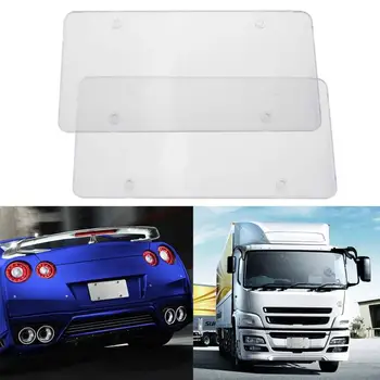 

2pcs/set Transparent Rectangle License Plate Frame Cover Shield Plastic Protector for 6*12 inch American license plate