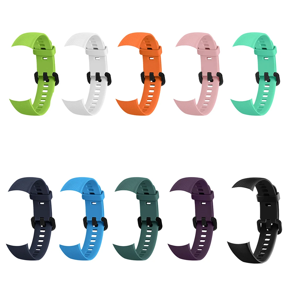 10 colors strap Huawei Honor Band 5/4, измеритель уровня кислорода в крови, 0,95 дюймов, фитнес-браслет, трекер, пульсометр, 5 АТМ, водонепроницаемый, Bluetooth 4,2, смарт-браслет - Цвет: 10 colors strap