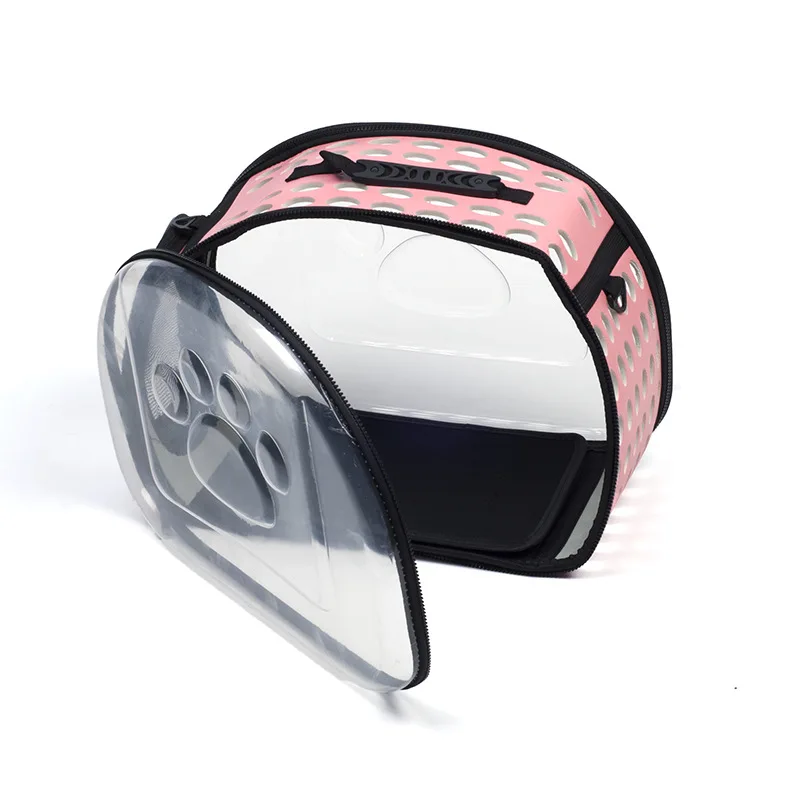 The cat Carring bag Cat Folding Cage Collapsible Crate Handbag Transparent Plastic Carrying Bags