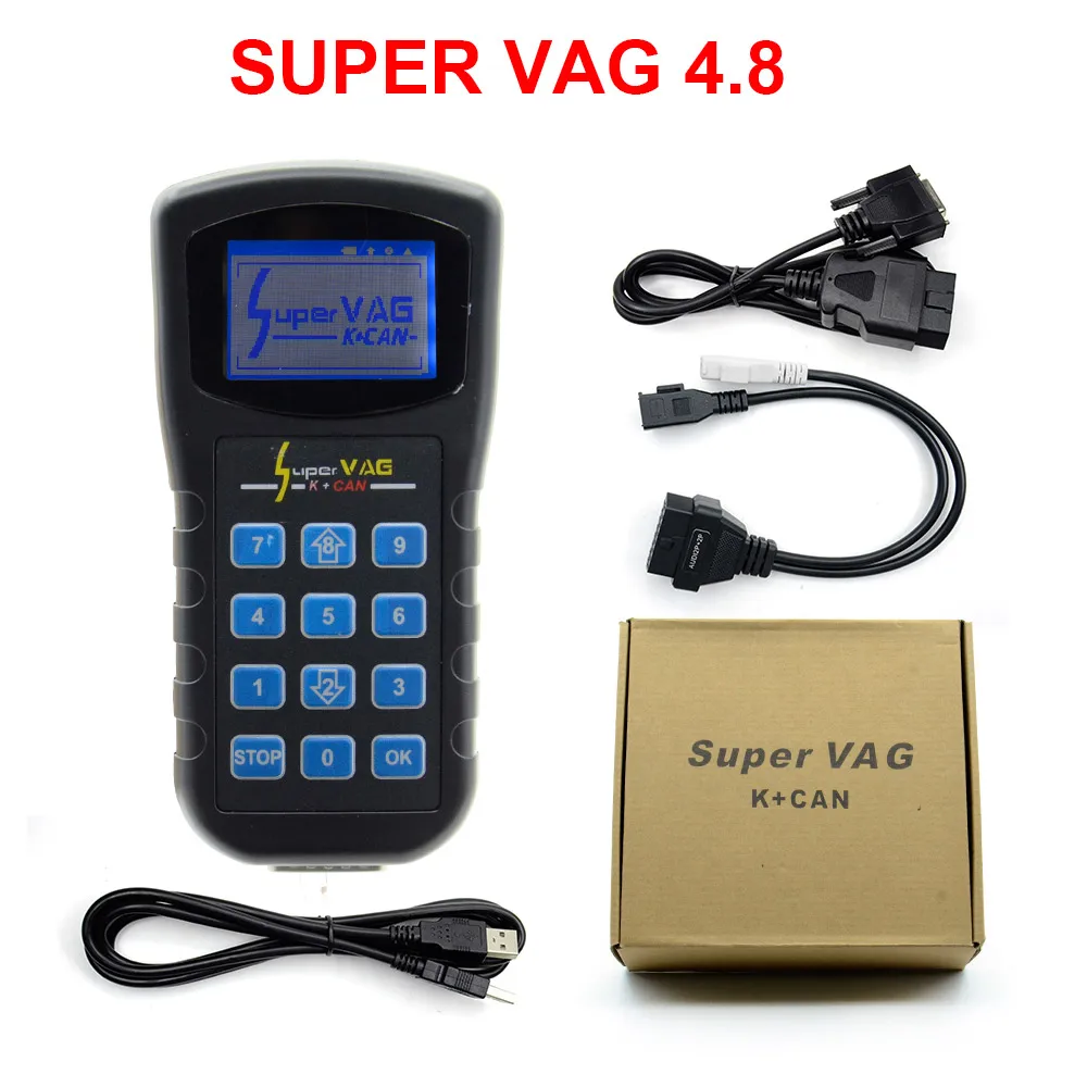 SUPER 4.8 VAG K+ CAN 2,0 плюс Диагностика с супер 4,8+ коррекция пробега+ считыватель кода Pin Супер VAG K CAN плюс 2,0 программатор ключей - Цвет: SUPER 4.8