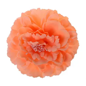 

Bead Decoration Pink Fabric Peony Flower Style Ponytail Holder Hairclip Brooch