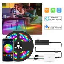Bande lumineuse intelligente à LED WS2811, wi-fi, rvb, adressable, 5M 10M, 15M 20M Pixel, fonctionne avec Alexa Google Assistant, commande vocale