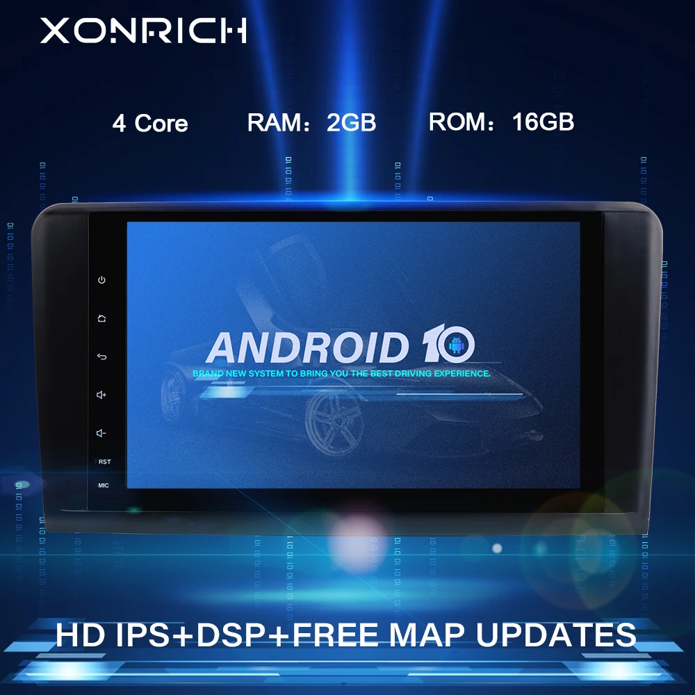 Автомобильный мультимедийный плеер 2 Din Android 10 GPS для Mercedes Benz ML W164 ML350 ML500 X164 GL320 GL