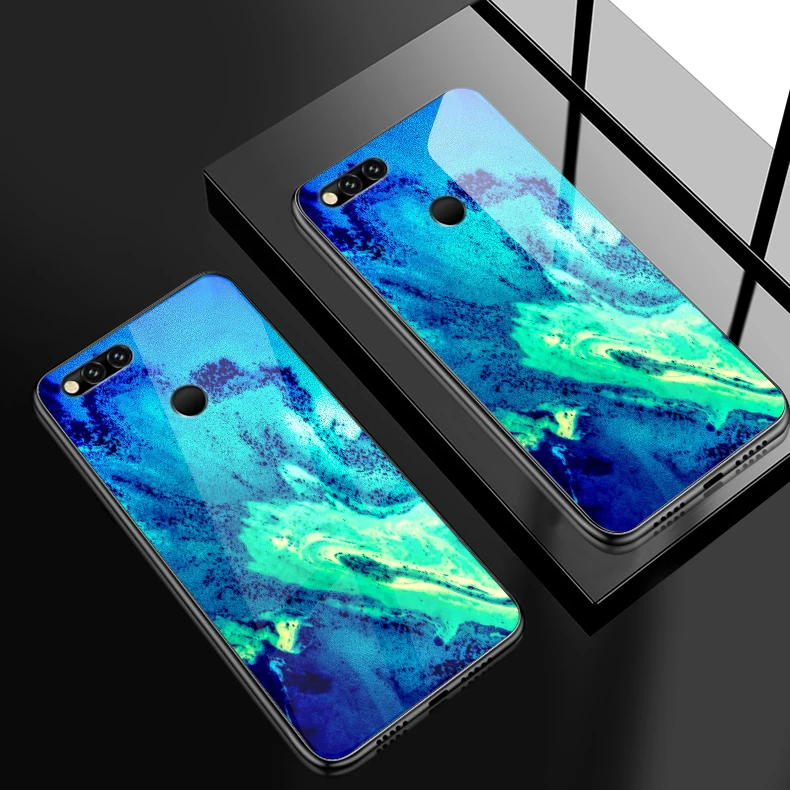 W404 Закаленное Стекло чехол для Huawei Honor 6X 7A 7C 7X 8A 8X 9Lite гладкий Чехол для телефона Y6 Y9 Y7 премьер-профессионал Magic2 роскошный кожаный Капа - Цвет: W404