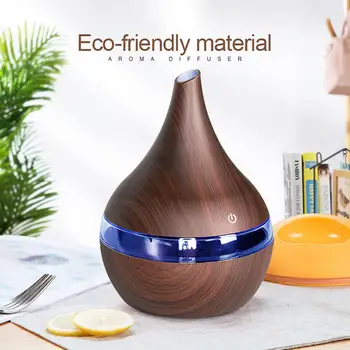 

300ml USB Ultrasonic LED Light Essential Oil Electric Air Diffuser Humidifier Electric Aroma air diffuser wood Ultrasonic air hu
