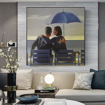 Blue Blue By Jack Vettriano Art Canvas Painting Reproduction Posters and Prints Wall Art Picture for Living Room Home Decoration 2
