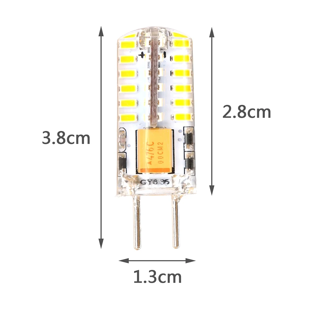 2W GY6.35 светоизлучающая Диодная лампочка AC/DC12V 350lm 48-3014SMD галогенная лампочка-кукуруза Хрустальная люстра