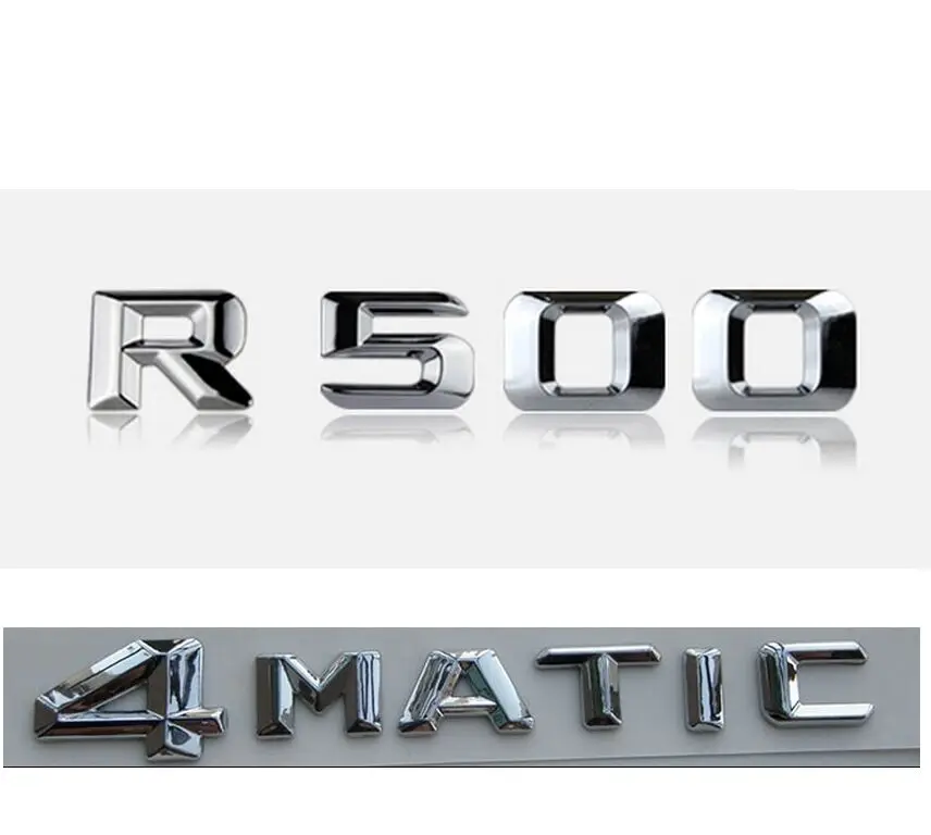 Chrome количество букв багажник автомобиля эмблемы значки для Mercedes R500 4matic |