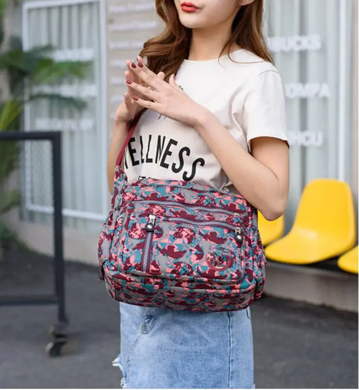 Женская нейлоновая сумка на молнии с ручками и плечевым ремнём|Сумки ручками| |