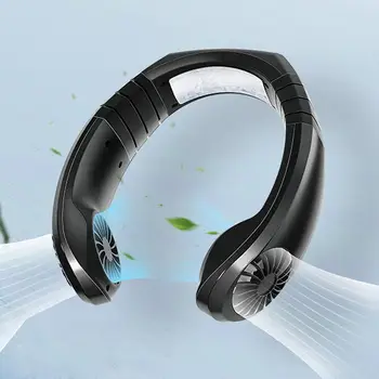 

USB portable fan cold fan hands free neck fan hanging rechargeable mini sports fan 3-speed adjustable neck dual fan Home Office