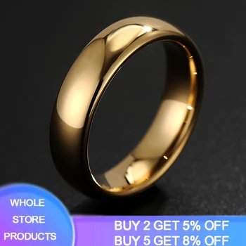 

YANHUI Classic 925 Silver Men Women Jewelry 4mm Simple Round Rings Polish 100% Pure 18K Gold Ring Wedding Band Engagement Ring