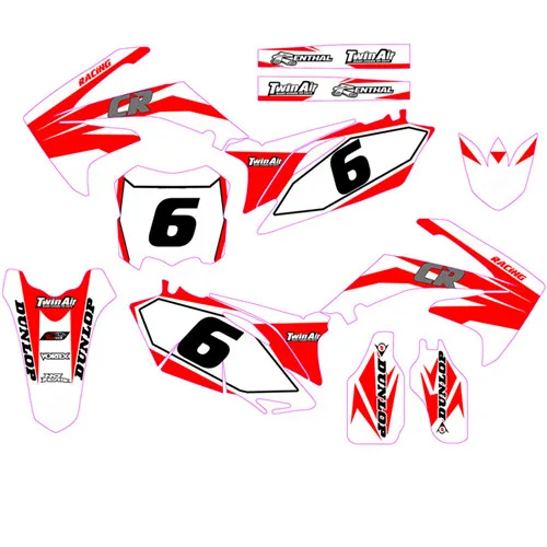 CRF250 CRF450 наклейка с номером и именем на заказ Глянцевая графическая Наклейка для