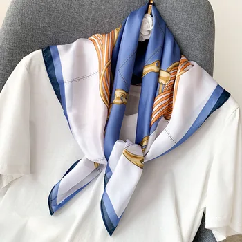 

Square Silk Scavrf 2020 Brand fashion work neckerchife spring Chain decorative scarves 70*70cm small scarfs gift for lady