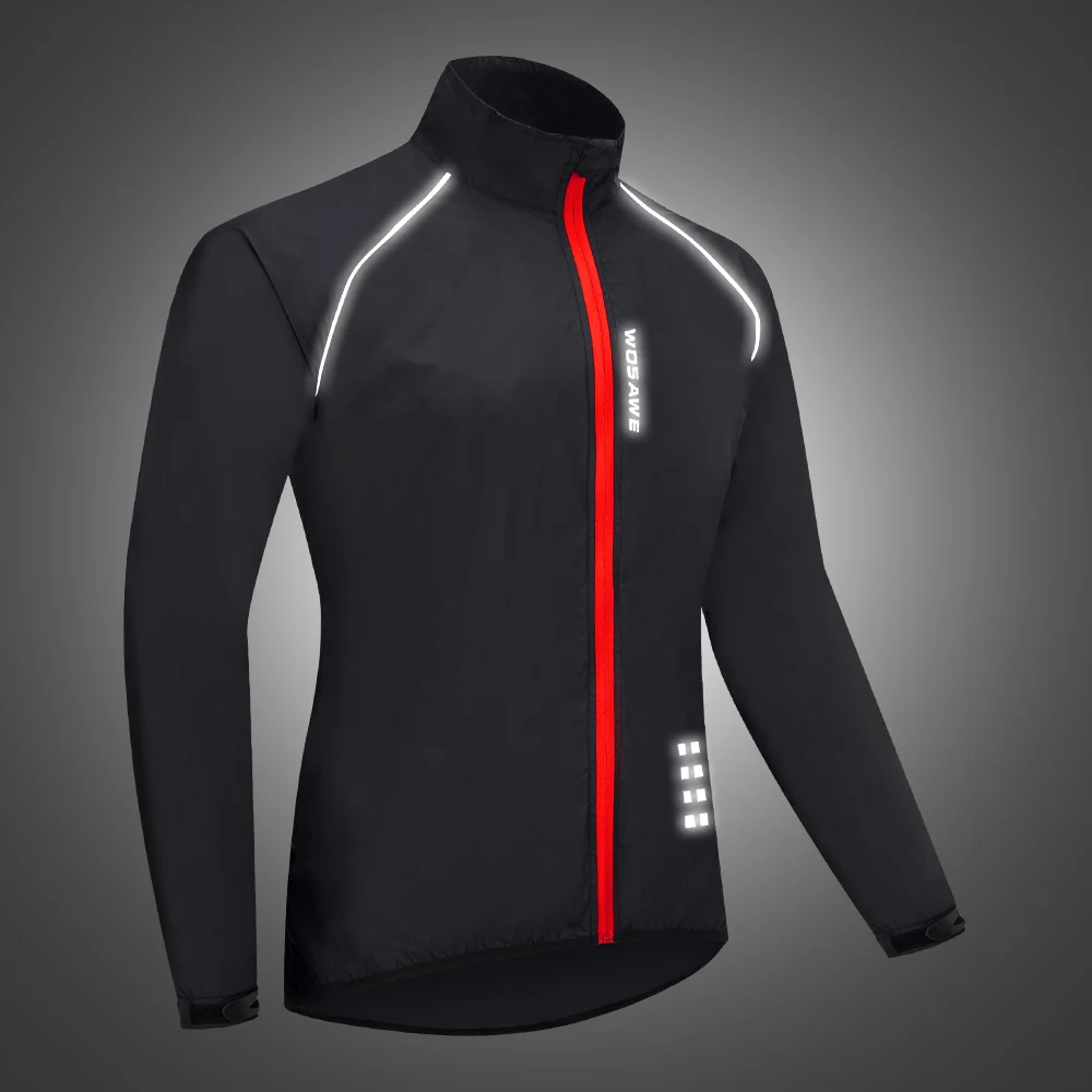 WOSAWE Reflective Men Cycling Jacket Windproof Waterproof Mountain Bike MTB Wind Coat Running Riding Bicycle Windbreaker cycling jacket,cycling clothes,reflective jacket