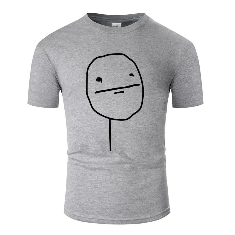 Men-Gray Новинка, модная дышащая футболка Pokerface Meme, Мужская черная футболка, плюс размер, 3xl, 4xl, 5xl, стандартная Мужская футболка с круглым вырезом, хлопок, хип-хоп - Цвет: Men-Gray