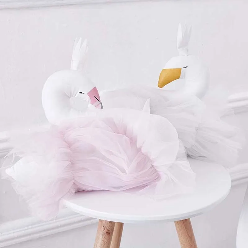 Nordic Swan Cushions Pillow For Kids Room Nursery Decor Plush White Swan Cushions Toy For Nursery Baby Photography Props Decor