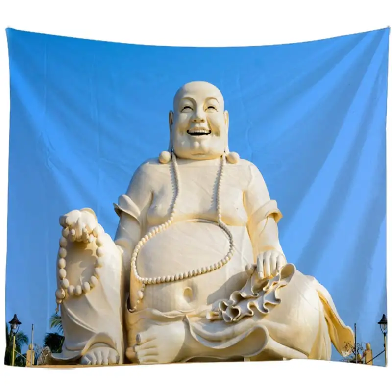 Трехмерная статуя Будды Искусство Мандала Печатный полиэстер гобелен настенный для украшения дома гостиной спальни офиса