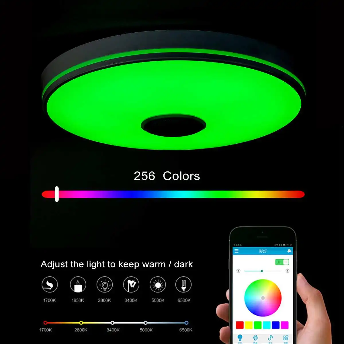 wifi RGB Dimmable Music Ceiling Lights Starry Sky Light Remote&APP Control LED Ceiling Lamp bluetooth Speaker Home Light Fixture