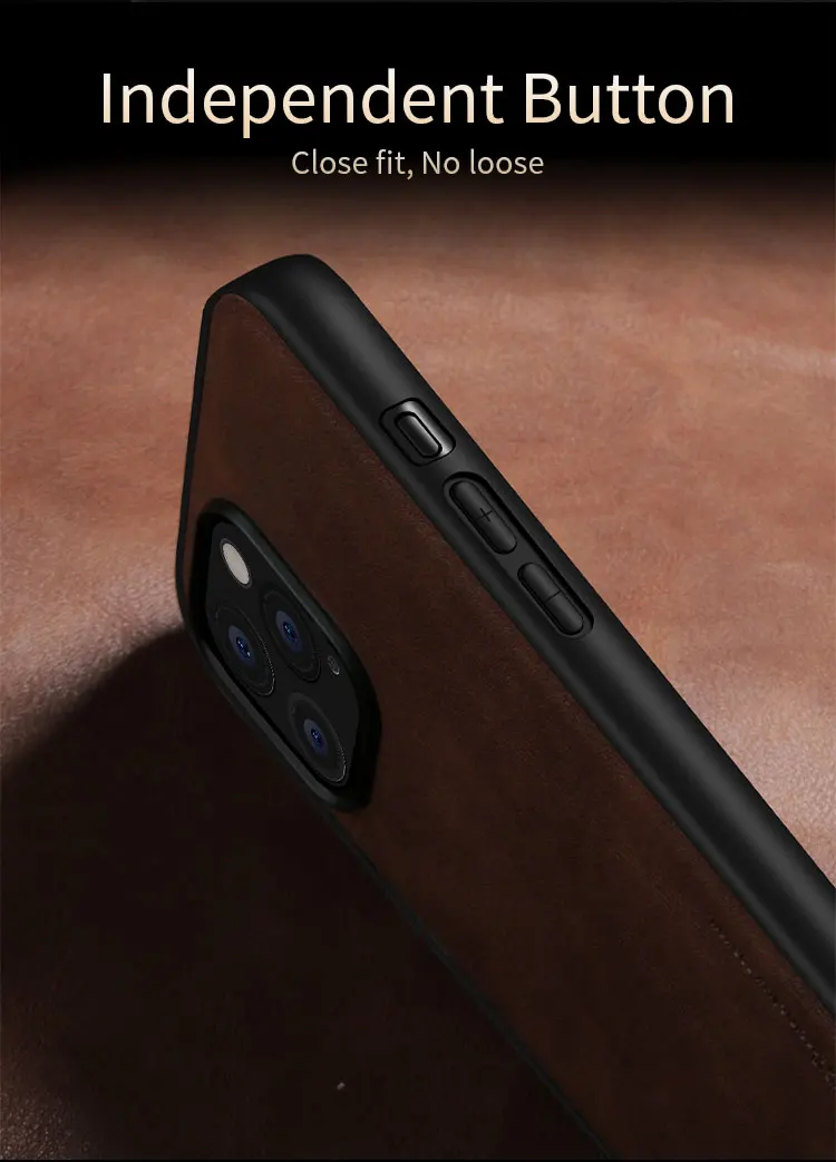 For IPhone 12 12 Pro 12 Max for IPhone 12 Pro Max Case X-Level Retro Leather Soft Silicone Edge Back Cover Case High Quality