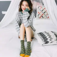 Осенне-зимние носки в горошек с героями мультфильмов; модные носки с индивидуальным принтом; дышащие домашние носки-тапочки из дышащего хлопка