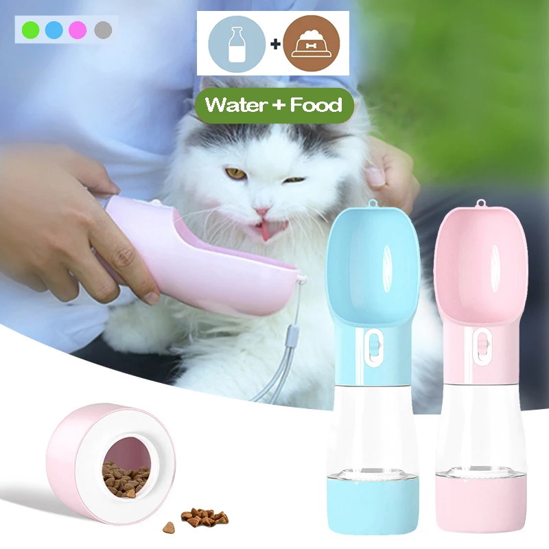 Water-Bottle Food-Dispenser Feeder Drinking-Bowl Puppy-Cat Dogs Travel Outdoor Large