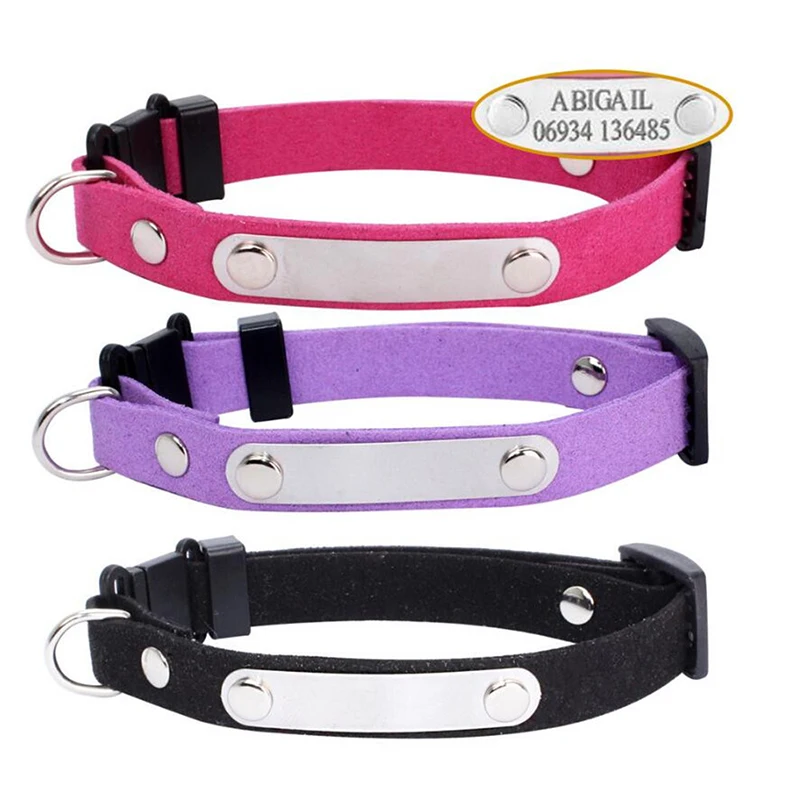 2pcs/Lot Pet Cat Name Collar Free Engraving DIY Dog Collar Tag Cat