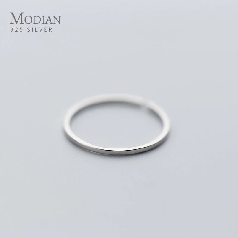 

Modian Fashion Open Adjustable Slim Ring for Women Authentic 925 Sterling Silver Stackable Simple Ring Fine Jewelry Accessories