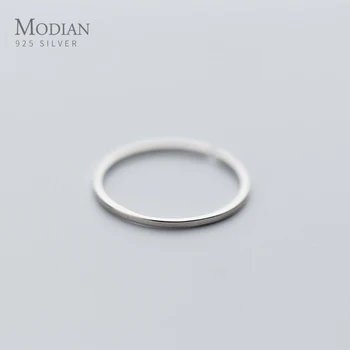 

Modian Fashion Open Adjustable Slim Ring for Women Authentic 925 Sterling Silver Stackable Simple Ring Fine Jewelry Accessories