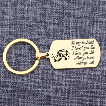 

Inscription Dog Tag Present Porte Clef Record Keychain Pendant Key Holder Present Keychain Boyfriend Husband Birthday Gifts