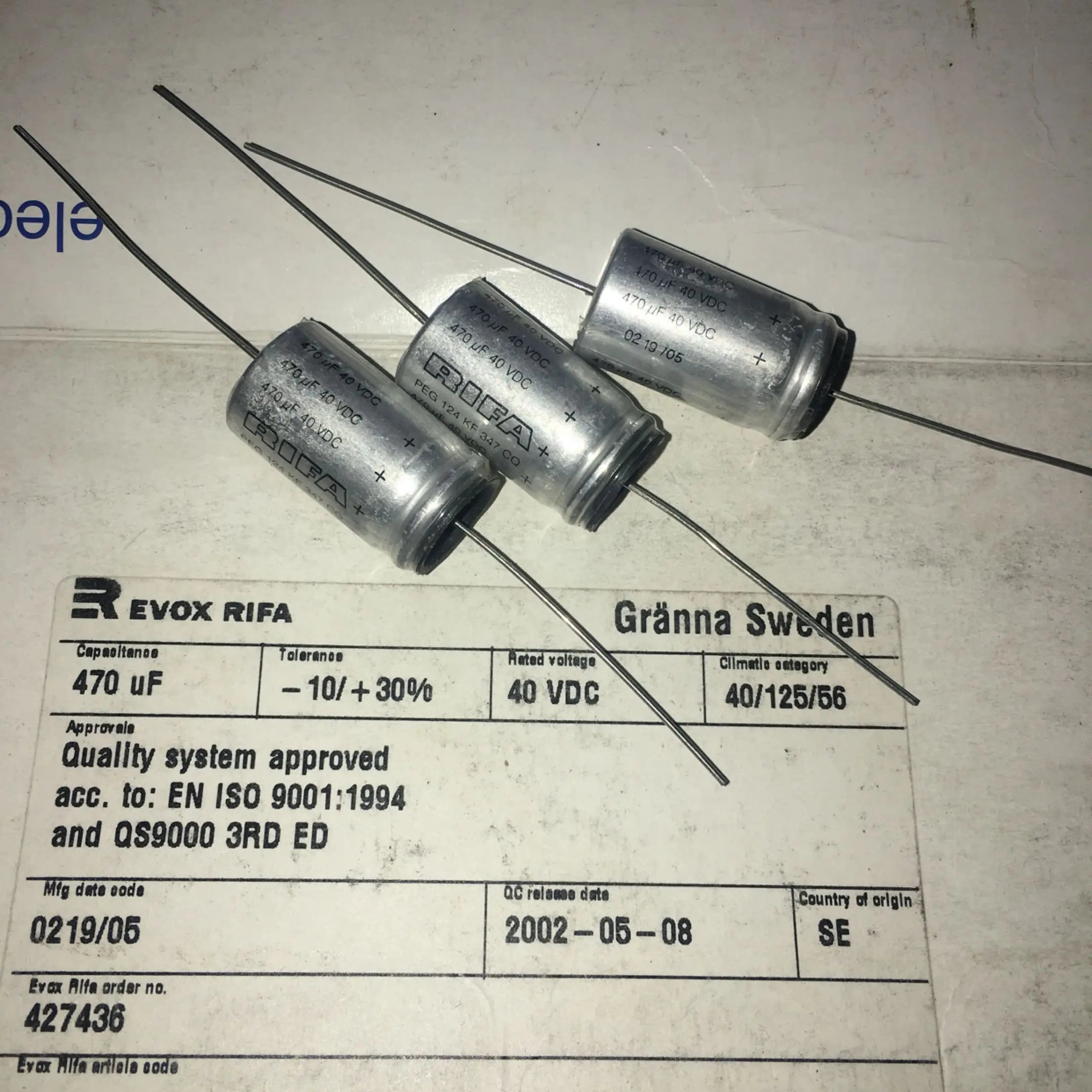 2PCS NEW RIFA PEG124 40V470UF 16x28MM HiFi Audio axial electrolytic capacitor PEG 124 470uF/40V Filter amplifier 40V 470uF | Электроника