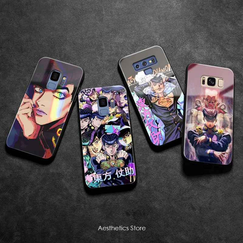 

Josuke Higashikata JoJo's Bizarre soft silicone glass Phone case cover shell For Samsung Galaxy S8 S9 S10e S10 Note 8 9 10 Plus
