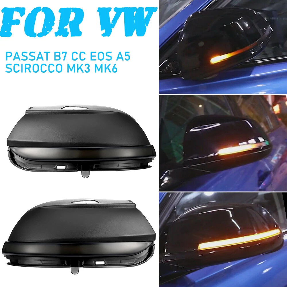 Для VW Passat B7 Scirocco MK3 CC EOS Beetle 2 шт. автомобиль Динамический светодиодный поворотник