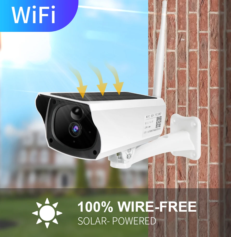 5MP Outdoor Solar Security Camera Wireless WiFi Camera Solar Panel Rechargeable Battery Bullet PIR Motion Alarm Surveillance Cam house cameras