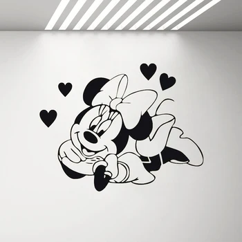 

Cute Minnie Mouse Wall Sticker Cartoon Anime Vinyl Decal Kids Babys Girls Bedroom Wall Decor Nursery Lovely Decoration Heart