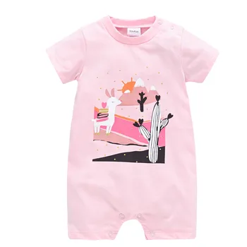 

2020 Onesie Baby Girls Rompers Cotton Cartoon Design Short Sleeve bebe Newborn Clothes 0-12 months Infant Jumpsuit