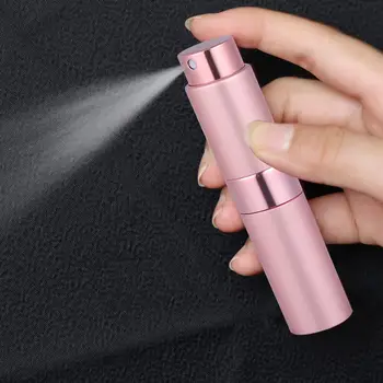 

4pcs 8ML Perfume Atomizer Aluminum Refillable Empty Subpackage Spray Bottles for Trips Outdoor Travel (Black Blue Pink Silver)