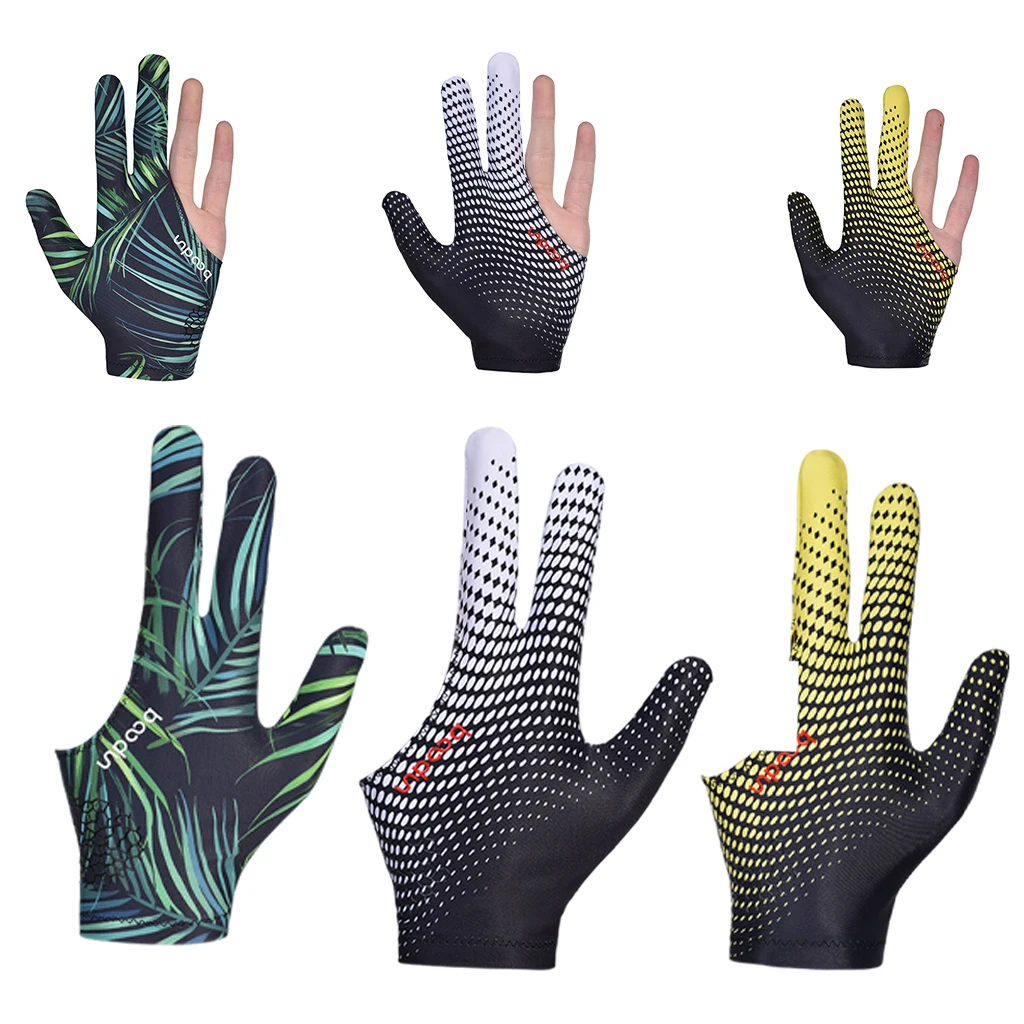 Elastic 3 Fingers Gloves for Billiard Shooters Carom Pool Snooker Cue Sport