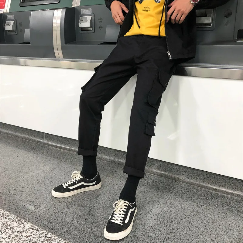 

Large Size K968/P45 Spring Clothing Bib Overall Men's Popular Brand Multi-pockets Loose Straight Large Size Casual Pants INS