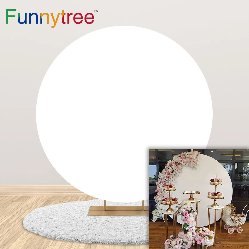 Чехол Funnytree на заказ чистый белый круглый фон сделай сам для свадебной вечеринки