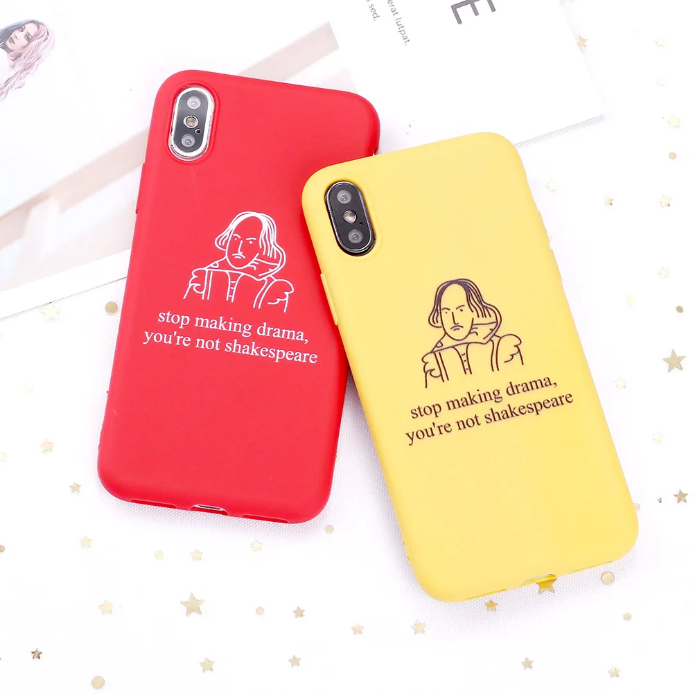 For 11 Pro 8 8Plus X XR 7 7Plus XS Max 13 12 SE Drama Shakespeare Memes Candy Silicone Phone Case Coque Funda | Мобильные телефоны