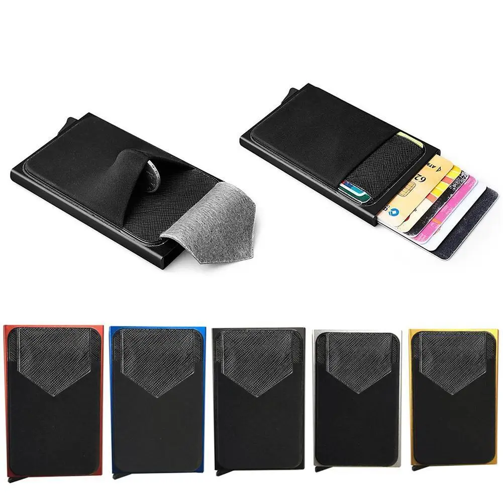 

Men Business Aluminum Cash ID Card Holder RFID Blocking Purse Rfid Card Wallet Wallet Slim Coin Case Metal Wallet Credi Car U0G9