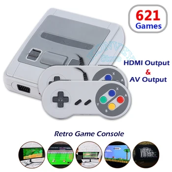 

Super SNES Video Game Console 8 Bit Family Mini Game Retro Classic AV/HDMI Output Handheld Gaming Player Built-in 621 Games