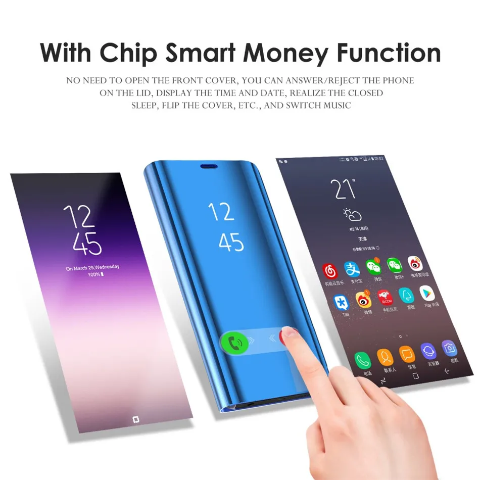 Зеркальный чехол для смартфона samsung книжка с подставкой Galaxy A51 A71 A10 A20 A30 A40 A50 A70 A30s