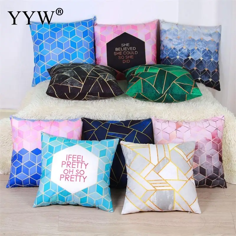 

Creative Nordic Geometric Pillow Case Chemical Fiber Throw Pillow Covers Pillowcase Pillow Cover Square 40x40cm For Home Room