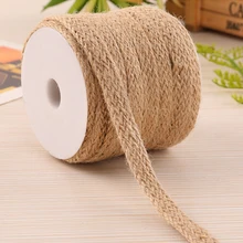 Corda de linho para festa de casamento, 5m, natural, serapilheira, juta, gêmeo, corda, presente, embalagem, diy, decorativa