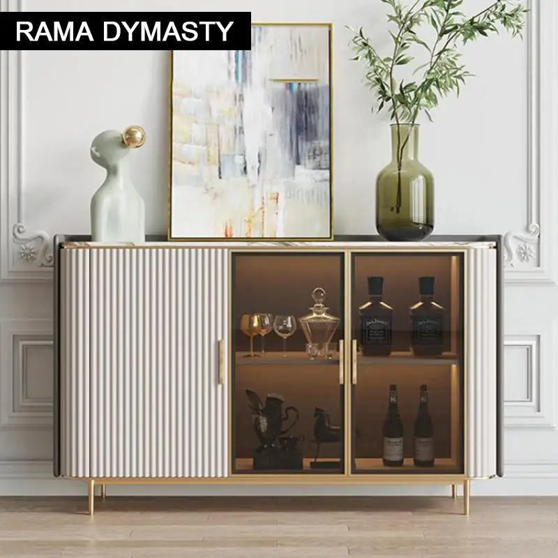 Modern and simple slate light luxury dining side cabinet small apartment storage cupboard restaurant wine cabinet