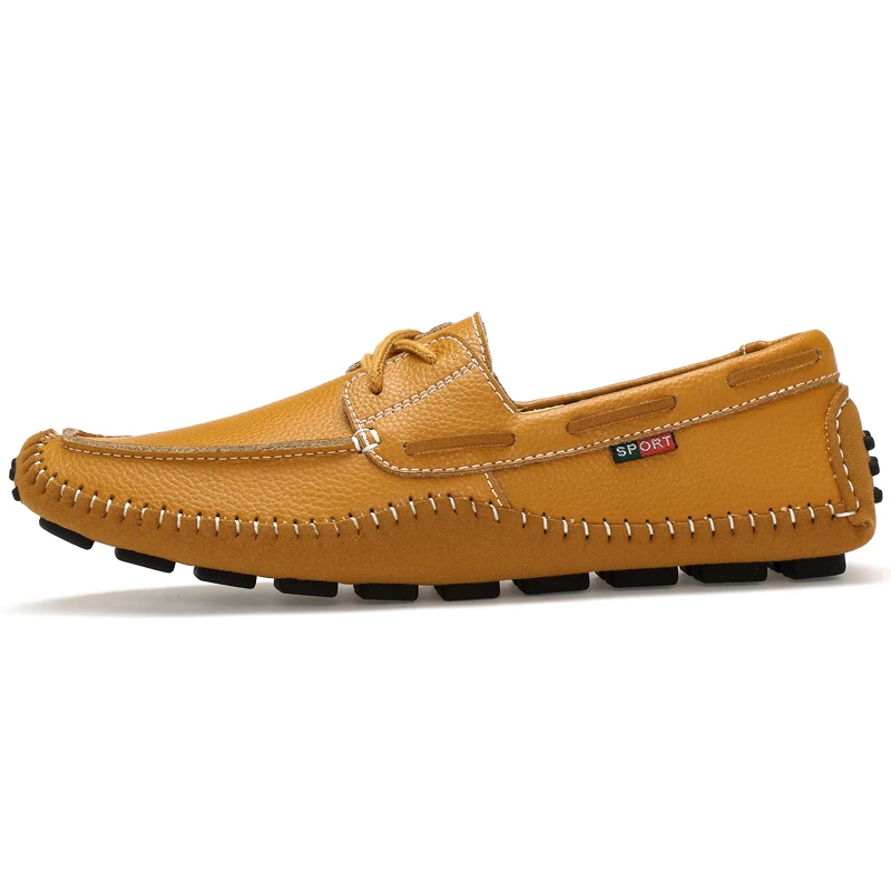 Spring and autumn men's shoes comfortable high quality lightweight lace loafers leathe non-slip wear-resistant large size 47